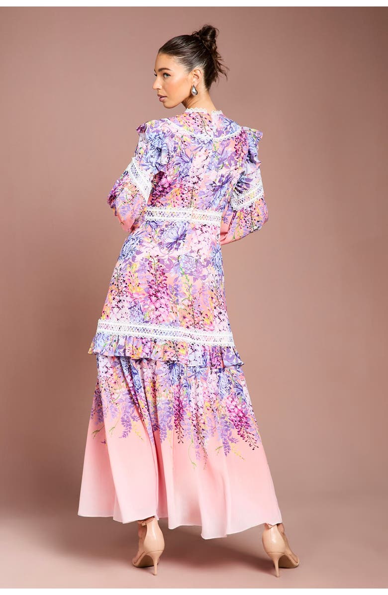 Coast Lace Frill Detail Maxi Dress, Alternate, color, Pink
