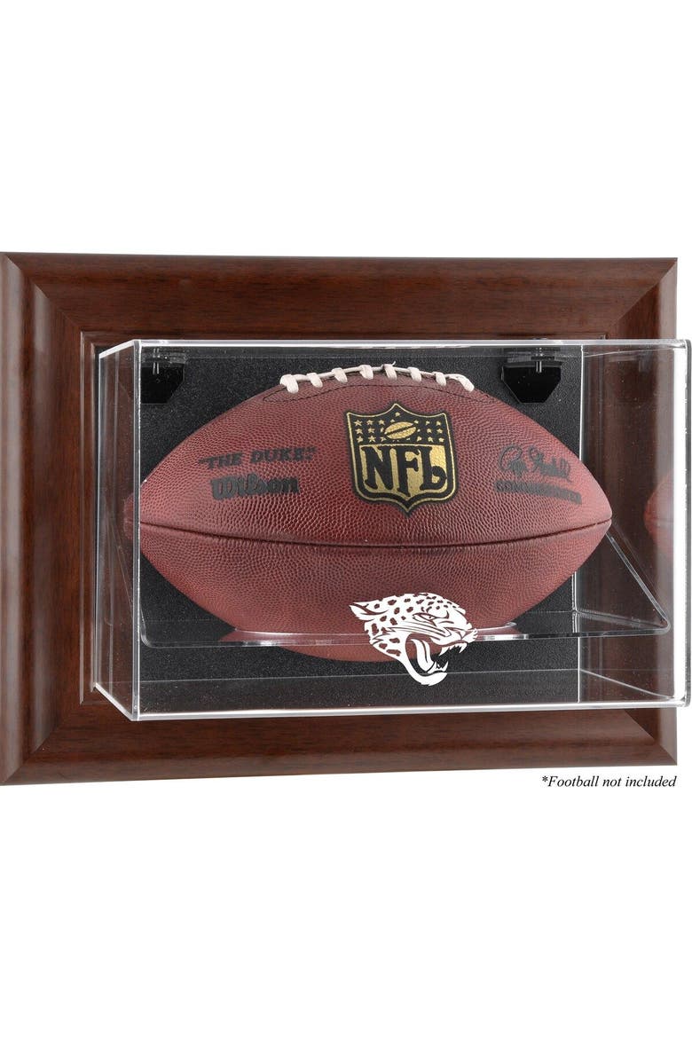 Jacksonville Jaguars (2013-Present) Brown Framed Wall-Mountable Football Case, Main, color, Brown