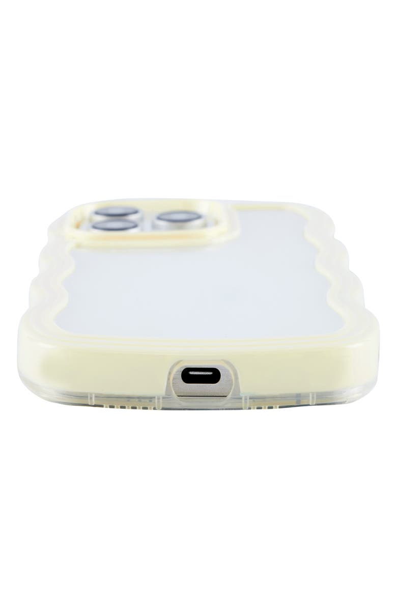 Auramma Yellow Wavy Bumper iPhone 14 Pro Max Case, Alternate, color, Yellow