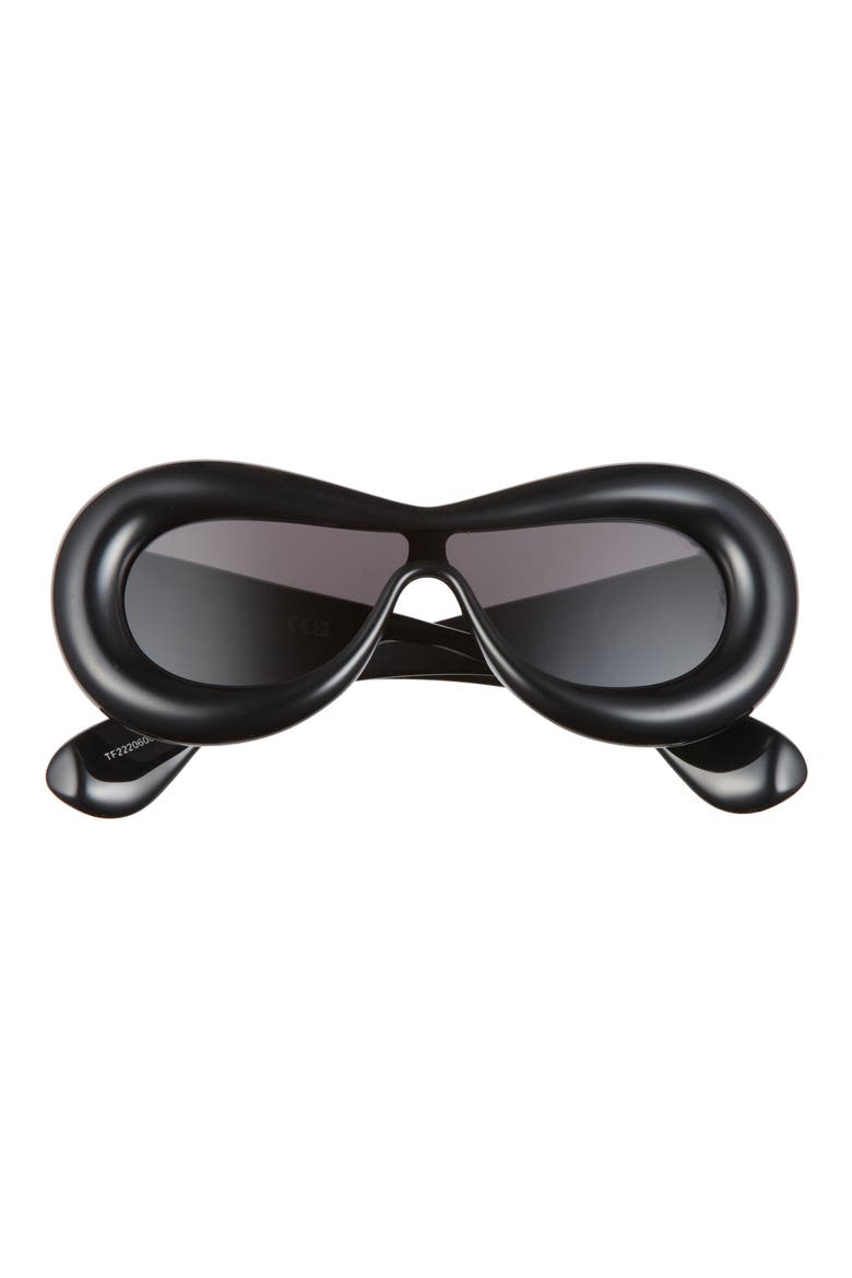Round Sunglasses, Main, color, SHINY BLACK / SMOKE