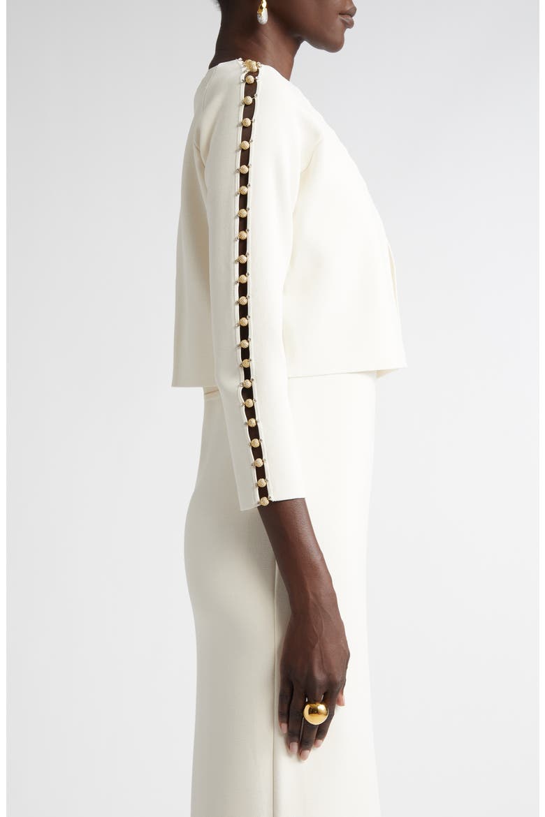 Suspended Pavé Milano Knit Cardigan, Alternate, color, ECRU