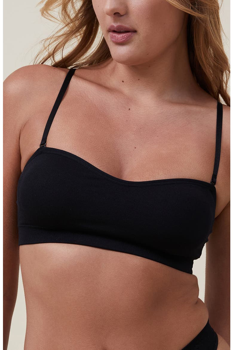 Women's Seamless Sweetheart Padded Bandeau, Alternate, color, Black