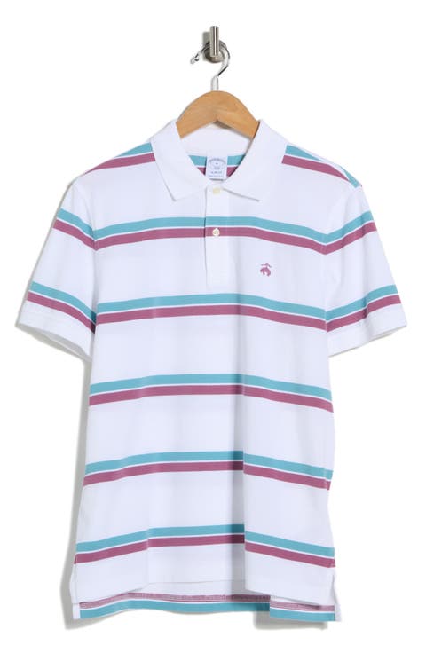 Stripe Slim Fit Piqué Polo