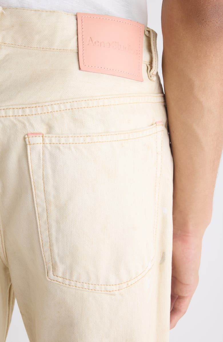 Acne Studios 2021M Trafalgar Paint Splattered Flare Jeans, Alternate, color, Off White