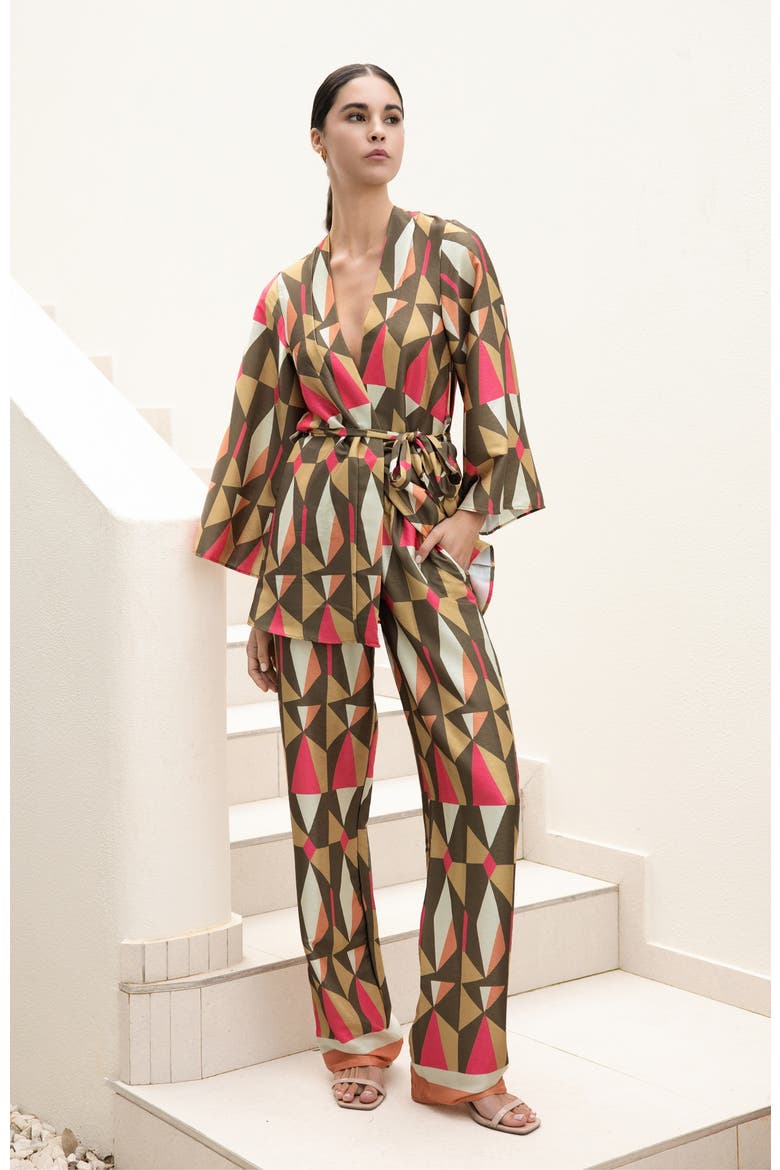 Leer Palazzo Pants in Caru Olive, Alternate, color, Caru Olive
