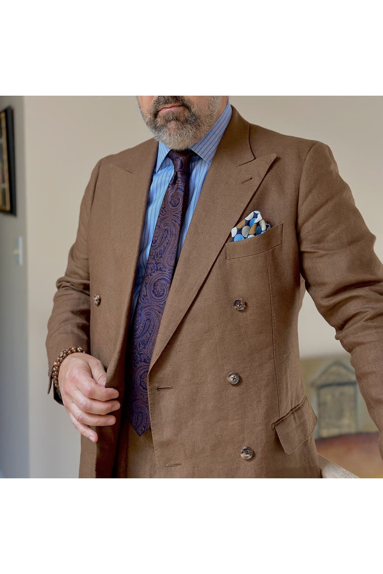 Sobee Paisley Silk Necktie, Alternate, color, Brown