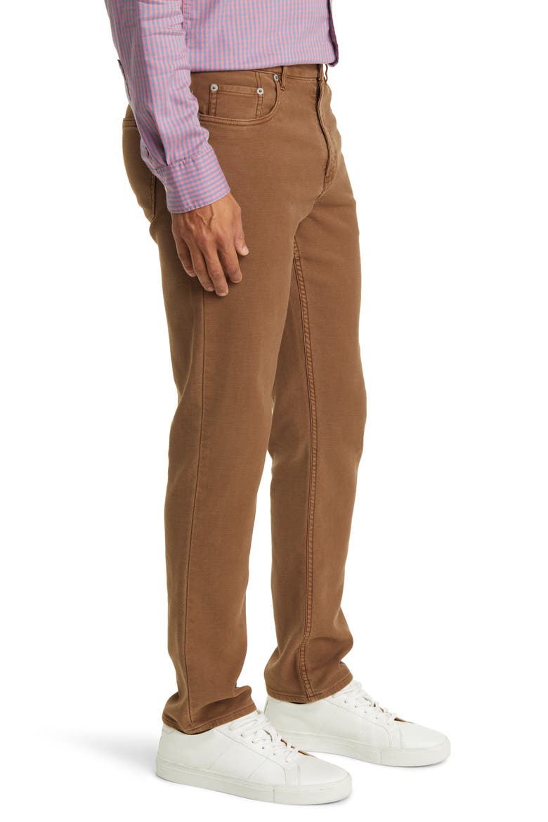Stretch Terry Slim Straight Leg Five-Pocket Pants, Alternate, color, BARK BROWN