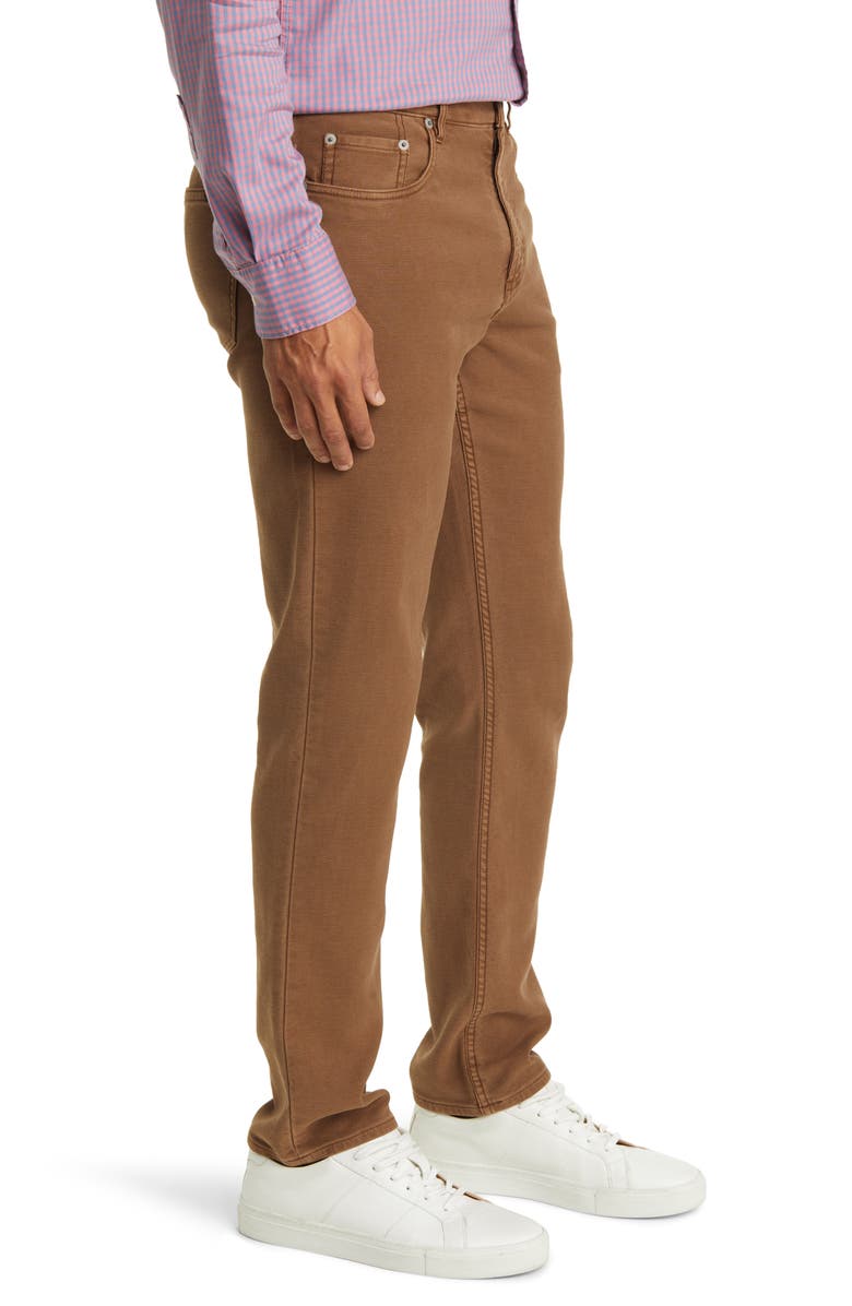 Faherty Stretch Terry Slim Straight Leg Five-Pocket Pants, Alternate, color, Bark Brown
