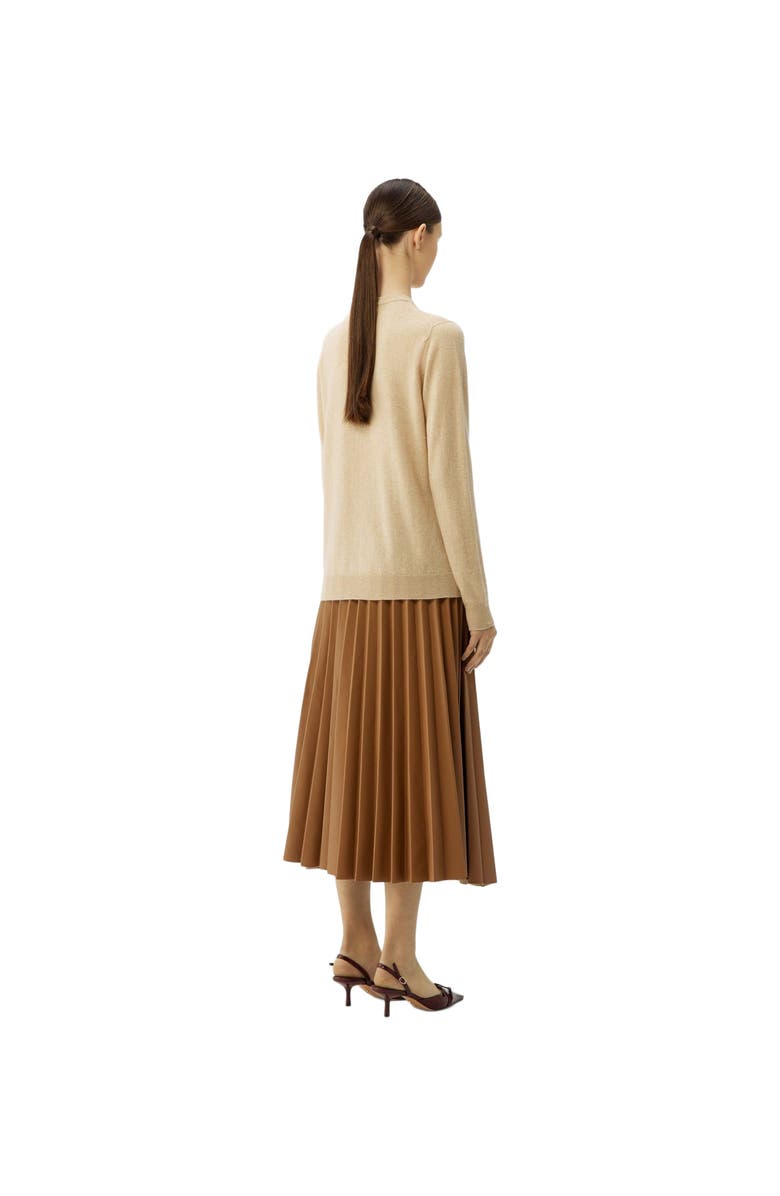 GOBI Mongolian Cashmere Essential Cashmere Crewneck Cardigan, Alternate, color, Beige