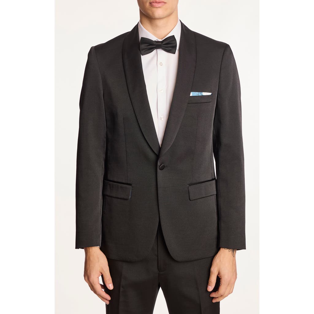 Paisley & Gray Regent Slim Fit Shawl Lapel Tuxedo Jacket In Black