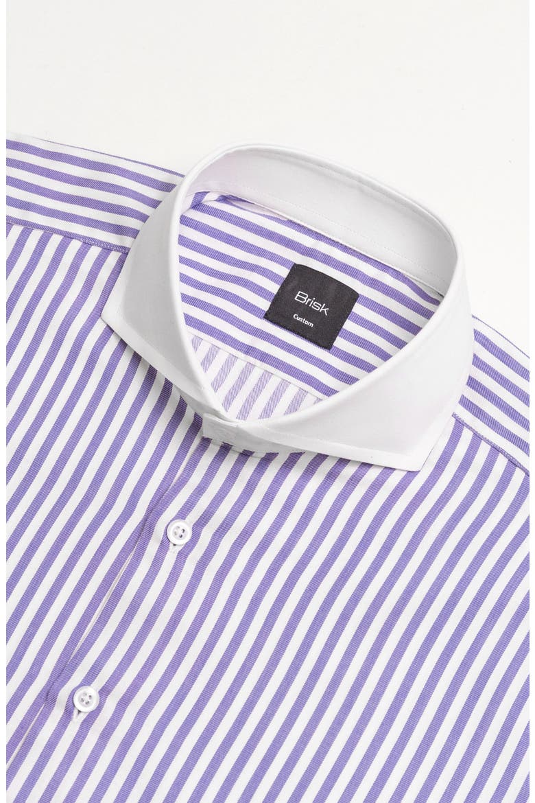 Bengal Twill Stripes Pima Cotton Shirt, Alternate, color, White Club Collar