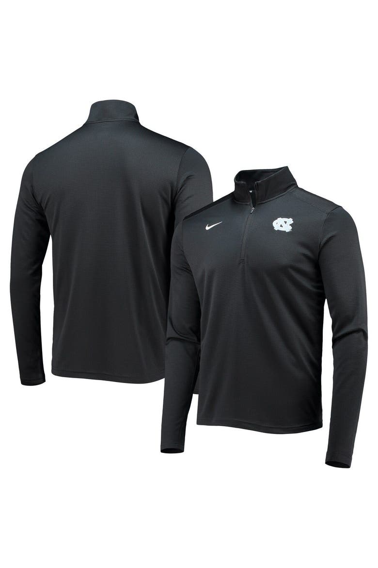 Men's Nike Black North Carolina Tar Heels Primary Logo Pacer Performance Quarter-Zip Jacket, Main, color, Black