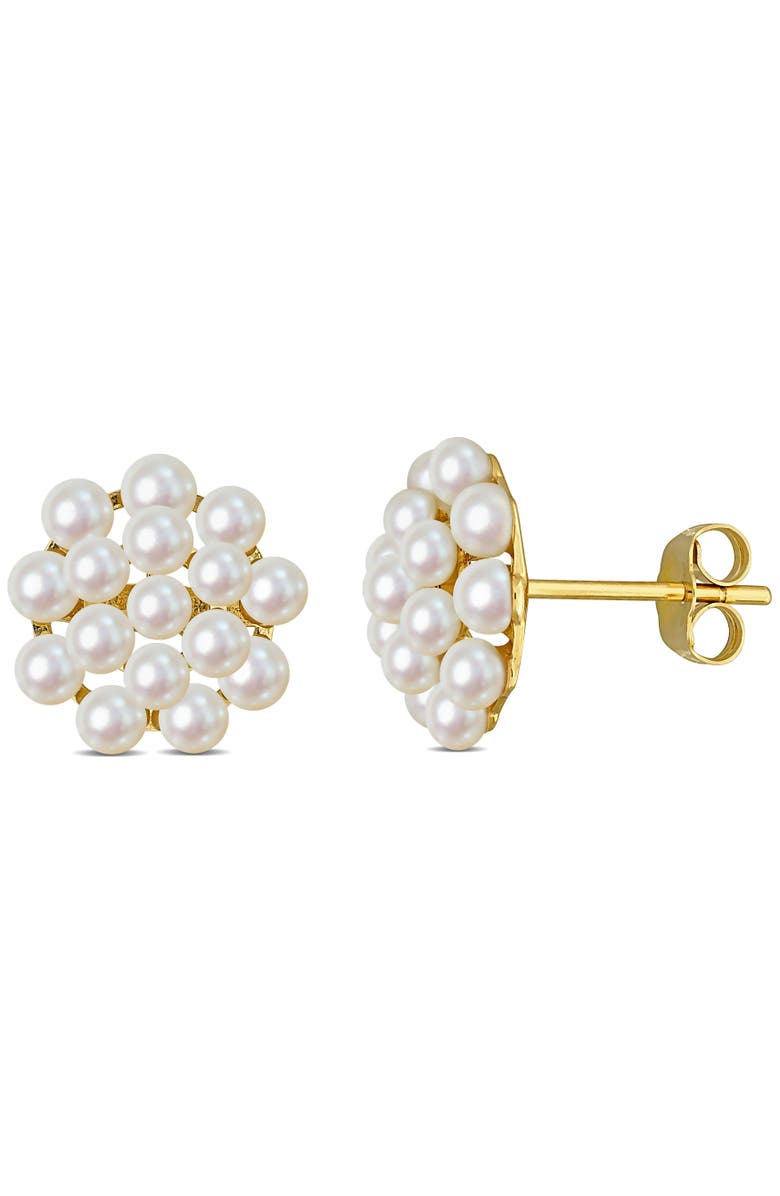 Julianna B. Pearl Cluster Stud Earrings 14k, Main, color, 