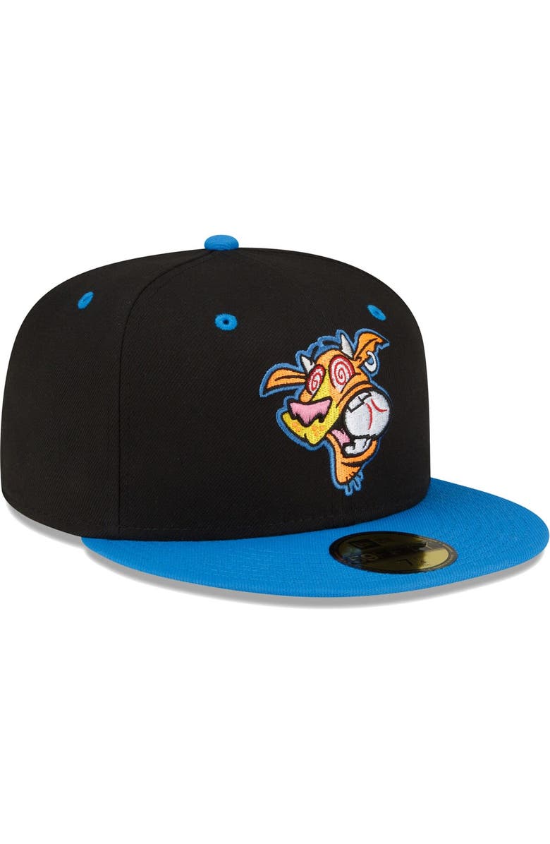 New Era Men's New Era Black/Blue Rocket City Trash Pandas Copa De La Diversion 59FIFTY Fitted Hat, Alternate, color, 