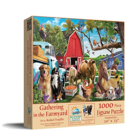 Gathering in the Farmyard 1000 piece Jigsaw Puzzle for Adults