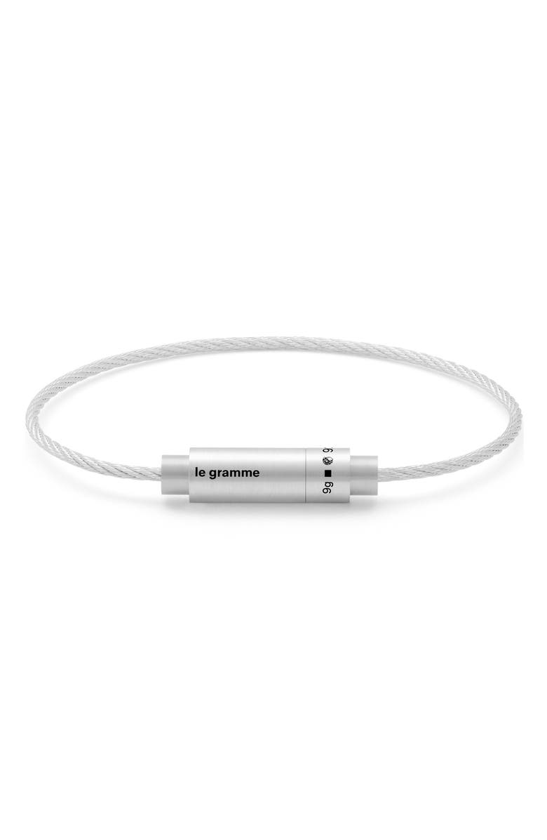 le gramme 9G Brushed Triptych Cable Bracelet, Main, color, 