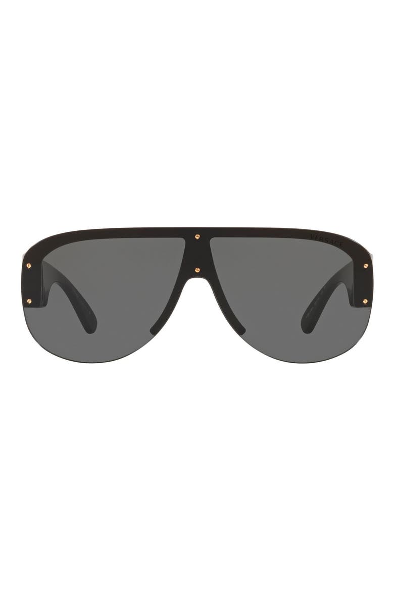 148mm Shield Sunglasses, Main, color, BLACK / DARK GREY