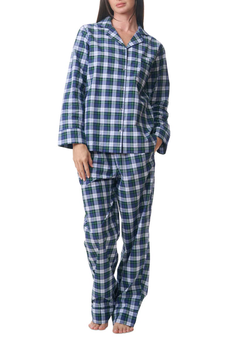 Madison Plaid Cotton Pajamas, Main, color, BALSAM TARTAN