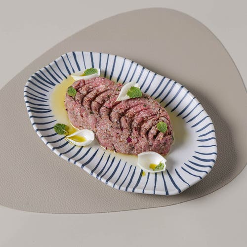 Porto Brasil Shallow Bio Oval Platter Medium Set Of 4 In Blue