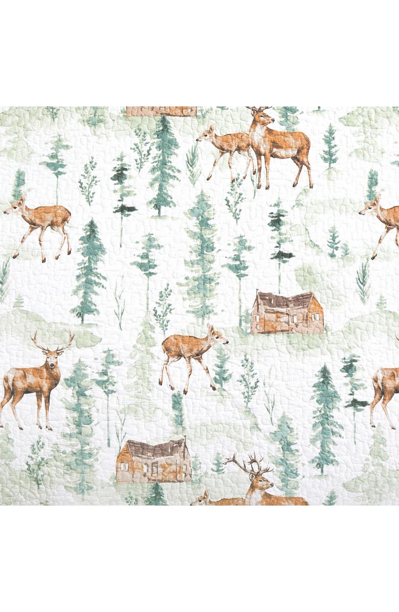 C&F Home Christopher Forest Round Woven Reversible Rustic Lodge Placemats Set of 6, 17", Alternate, color, White