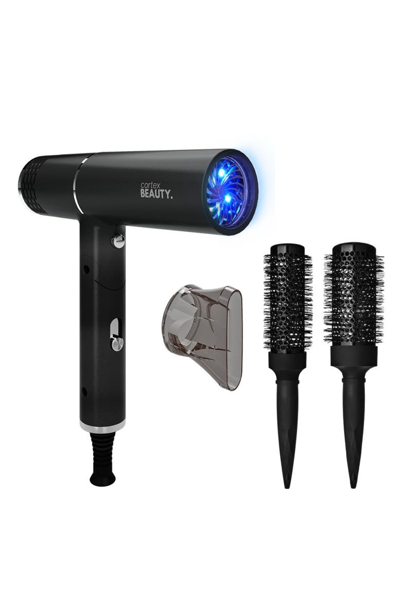 Airfold Ionic Foldable Dryer + 2-Piece Blowout Brush Set $249.99 Value, Main, color, BLACK