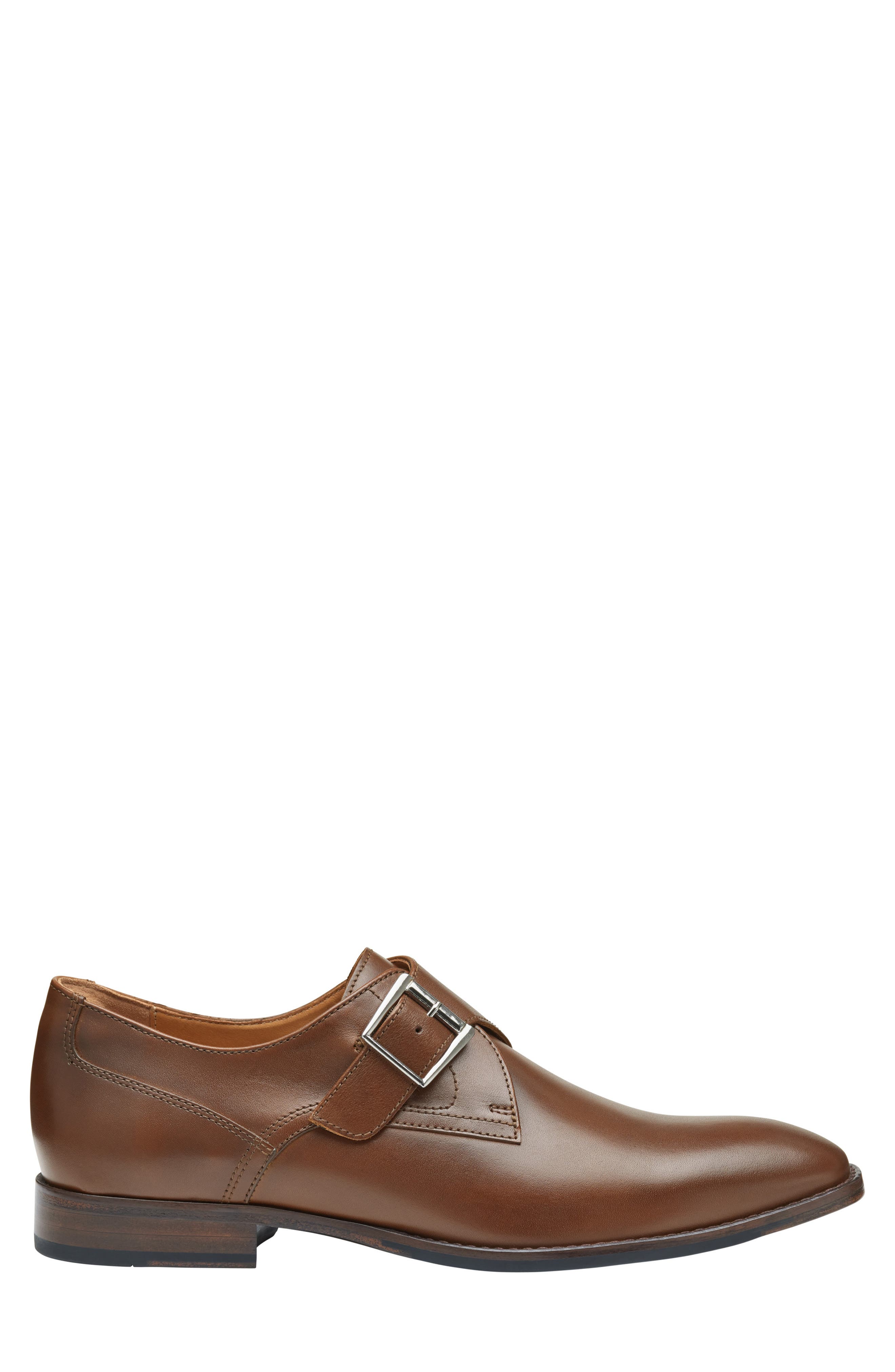 Johnston & Murphy Richland Monk Strap Shoe, Alternate, color, Mahogany Full Grain