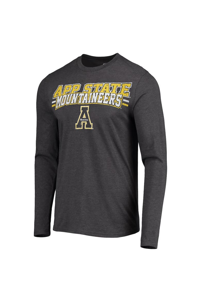 Men's Concepts Sport Black/Heathered Charcoal Appalachian State Mountaineers Meter Long Sleeve T-Shirt & Pants Sleep Set, Alternate, color, Black