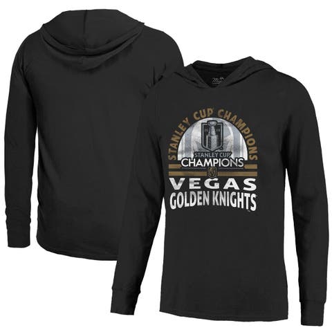 Men's Majestic Threads  Black Vegas Golden Knights 2023 Stanley Cup Champions Soft Hand Long Sleeve Hoodie T-Shirt