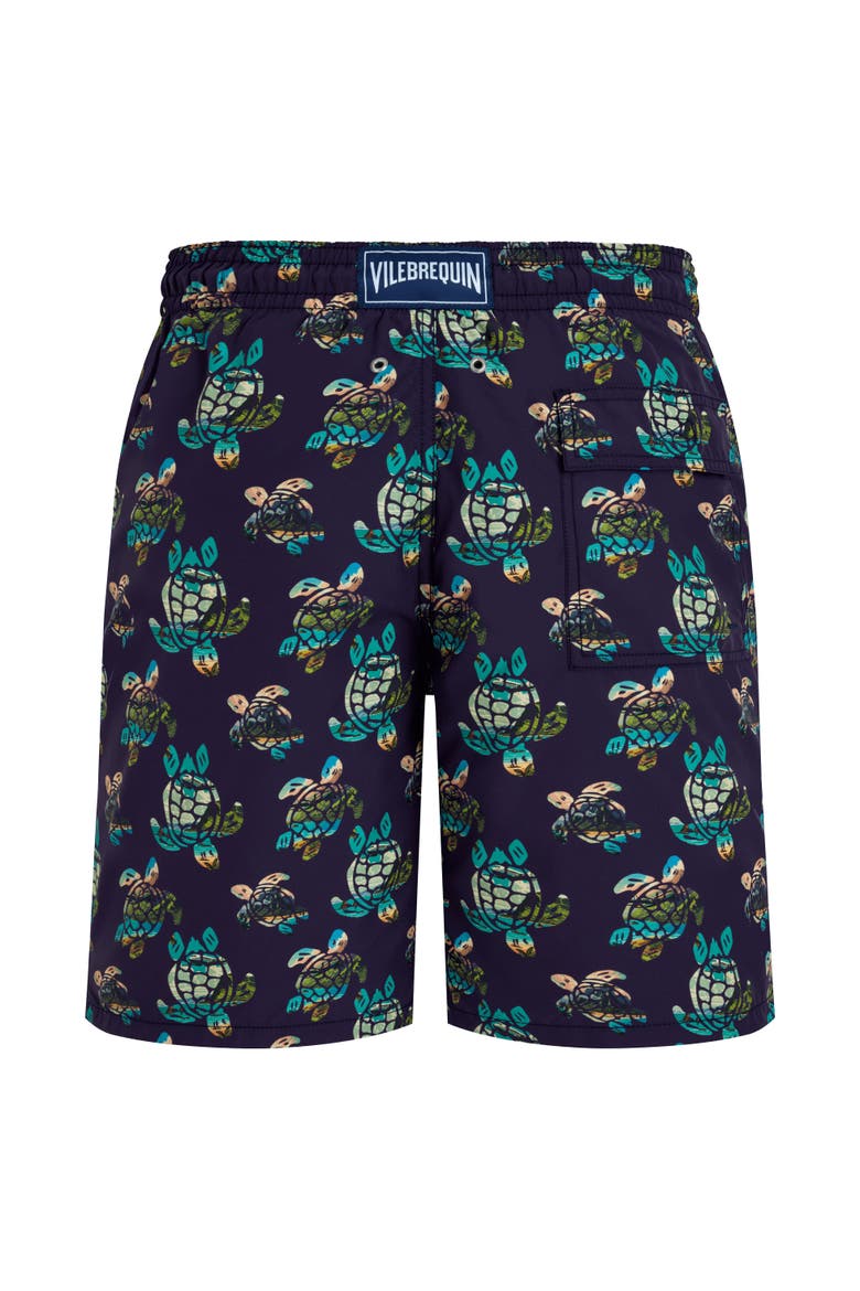 Men's Landscape Turtle Board Shorts, Alternate, color, MINUIT