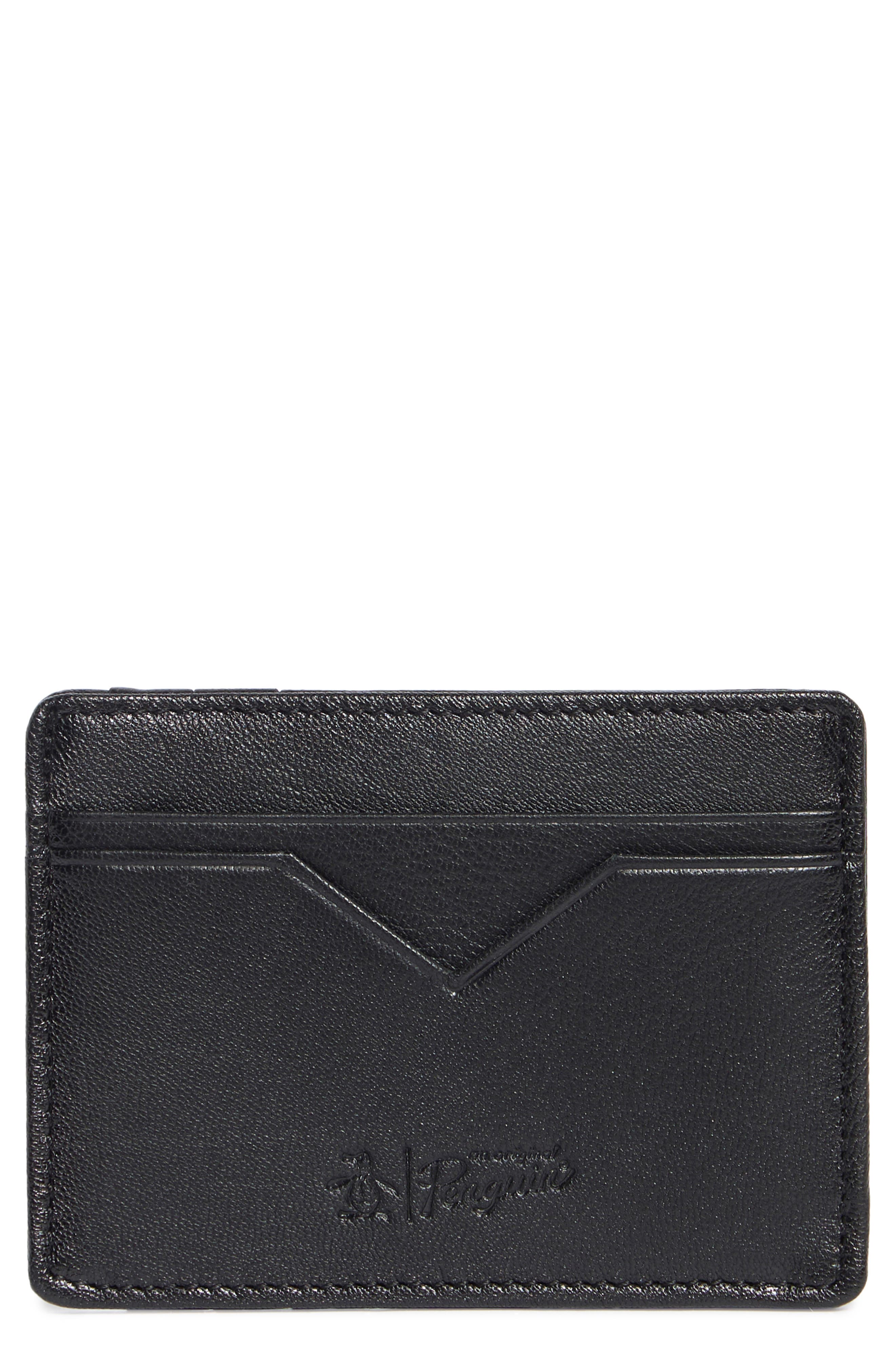 Original Penguin Embossed Logo Card Case