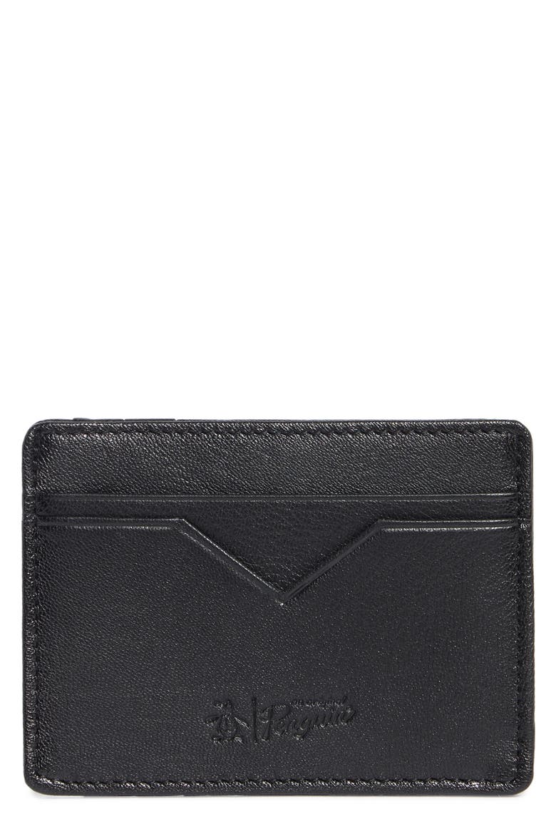 Embossed Logo Card Case, Main, color, BLACK