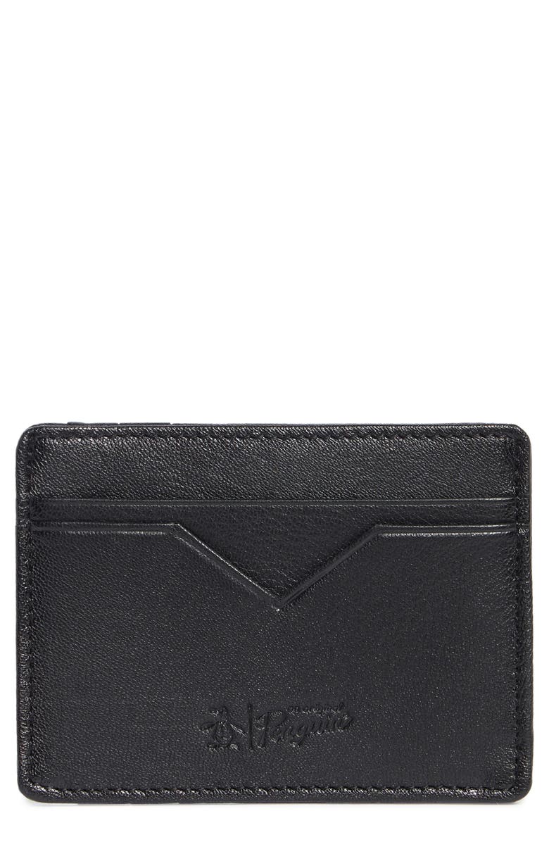 Original Penguin Embossed Logo Card Case, Main, color, Black