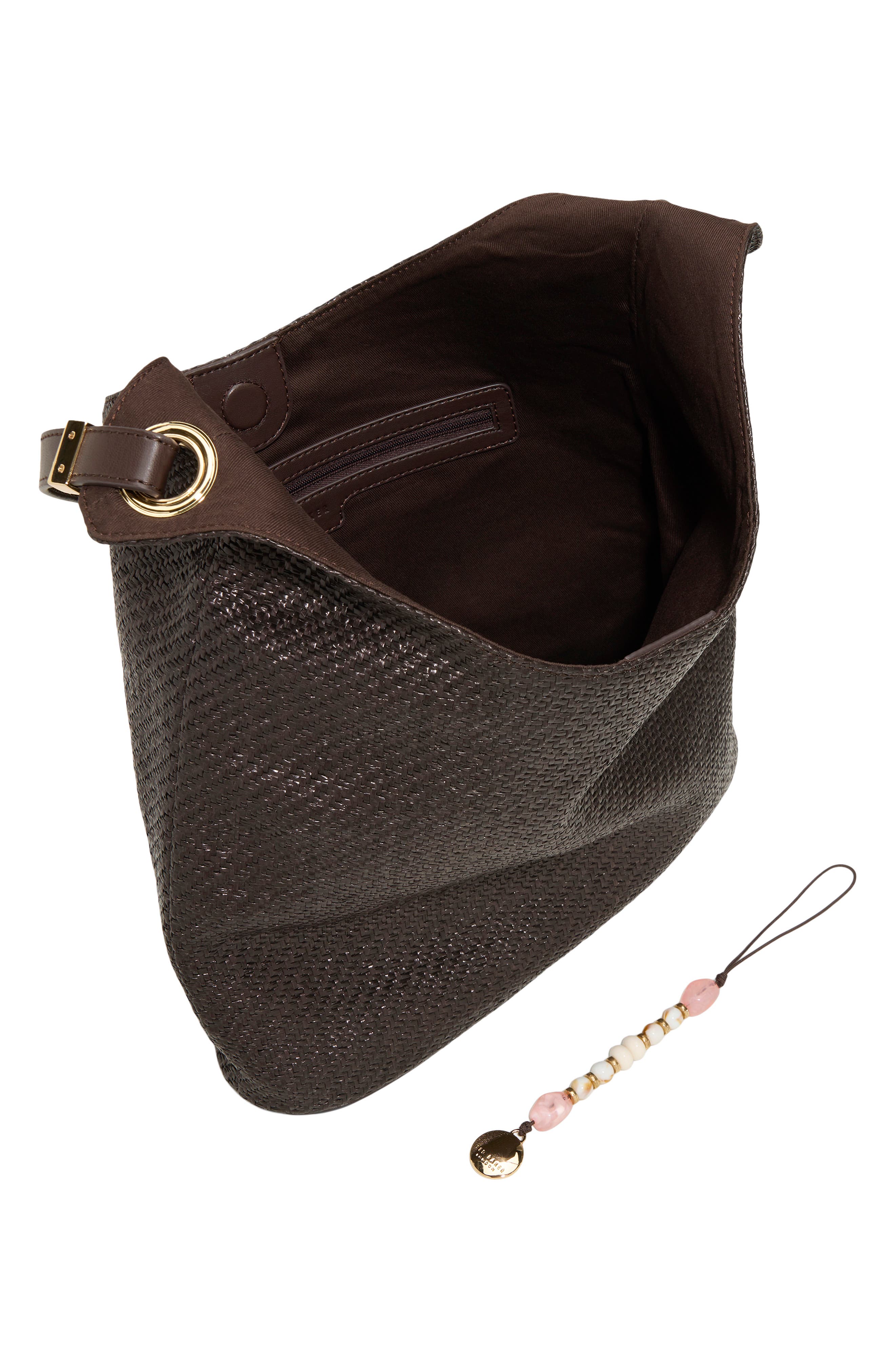 Perry Large Woven Tote, Alternate, color, DARK BROWN