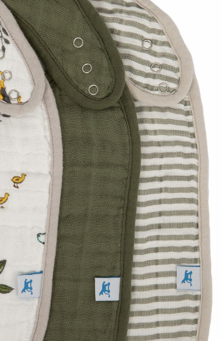 little unicorn 3-Pack Classic Cotton Muslin Bibs, Alternate, color, Forest Friends 2