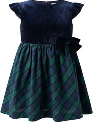 Rachel Riley Velvet Blackwatch Check Party Dress