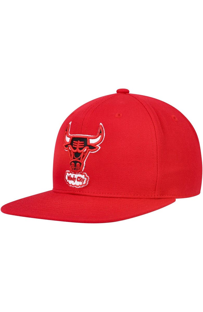 Mitchell & Ness Men's Mitchell & Ness Red Chicago Bulls Hardwood Classics MVP Team Ground 2.0 Fitted Hat, Main, color, 