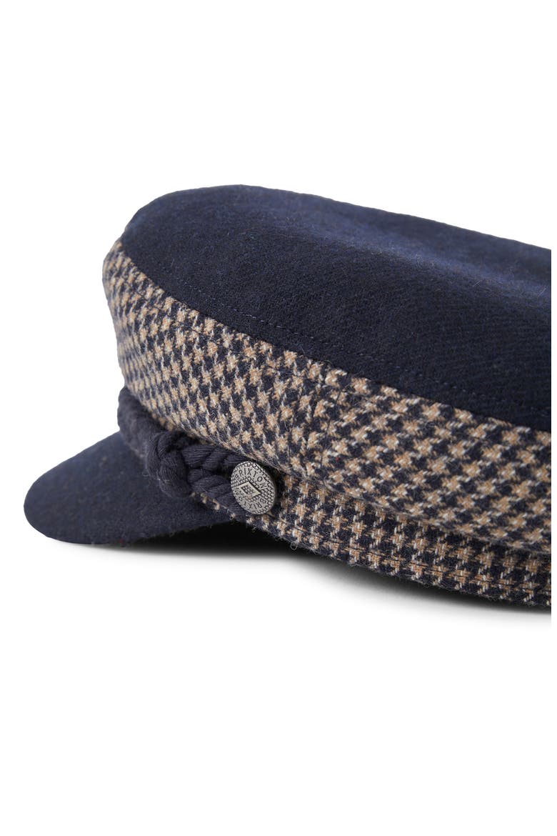 Houndstooth Check Fiddler Cap, Alternate, color, NAVY SAND HOUNDSTOOTH