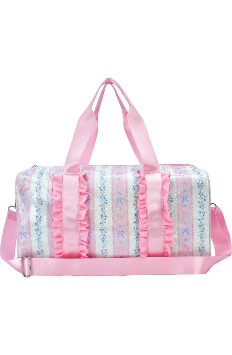 Iscream Kids' Floral Stripes Duffle Bag, Alternate, color, Pink Multi