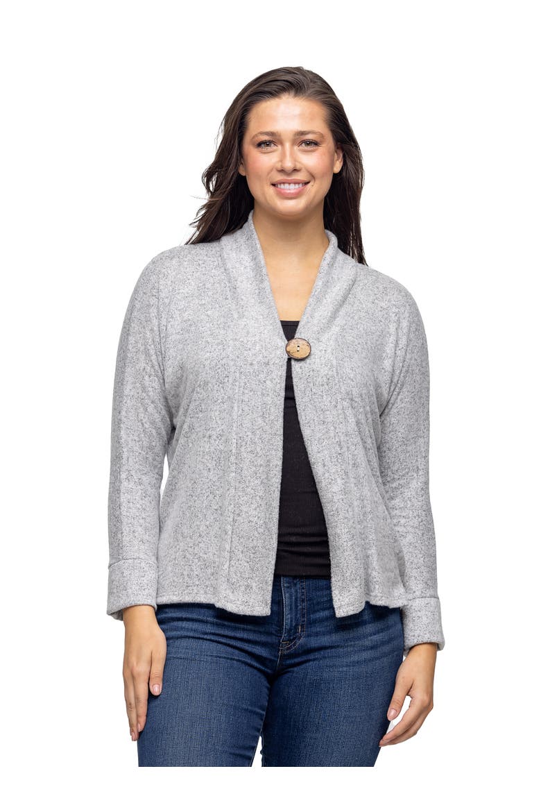 Single Button Front Long Sleeve Womens Cardigan, Main, color, Grey