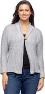 24seven Comfort Apparel Single Button Front Long Sleeve Womens Cardigan
