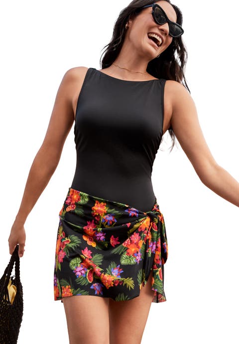 High-Neck Tank Swimdress (Plus)