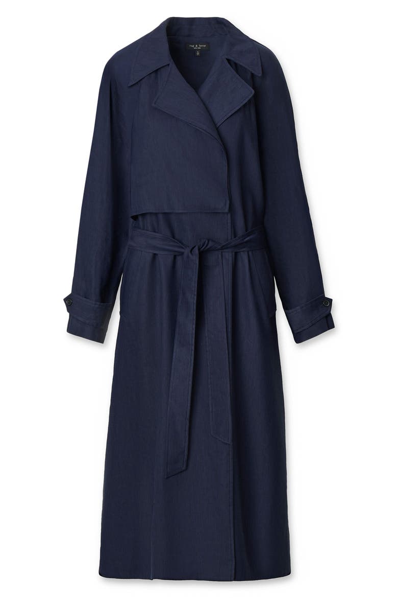 Willow Trench Coat, Alternate, color, NAVY