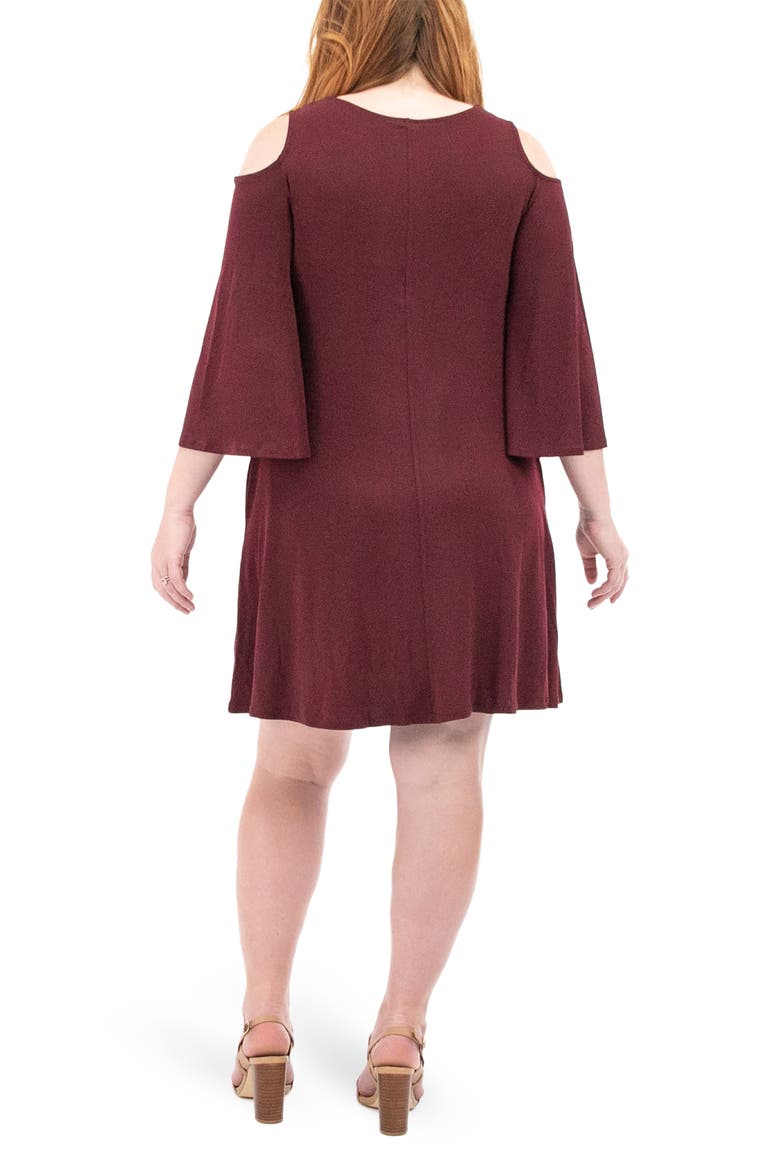 Shoulder Cutout Dress, Alternate, color, DEEPWIINE