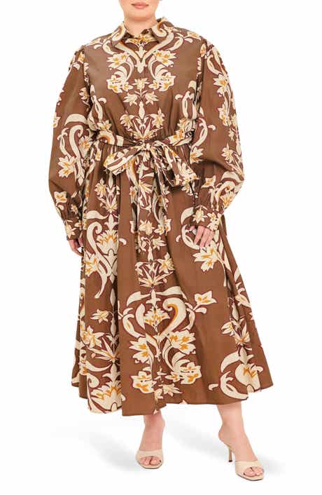 Printed Cotton Midi Shirtdress