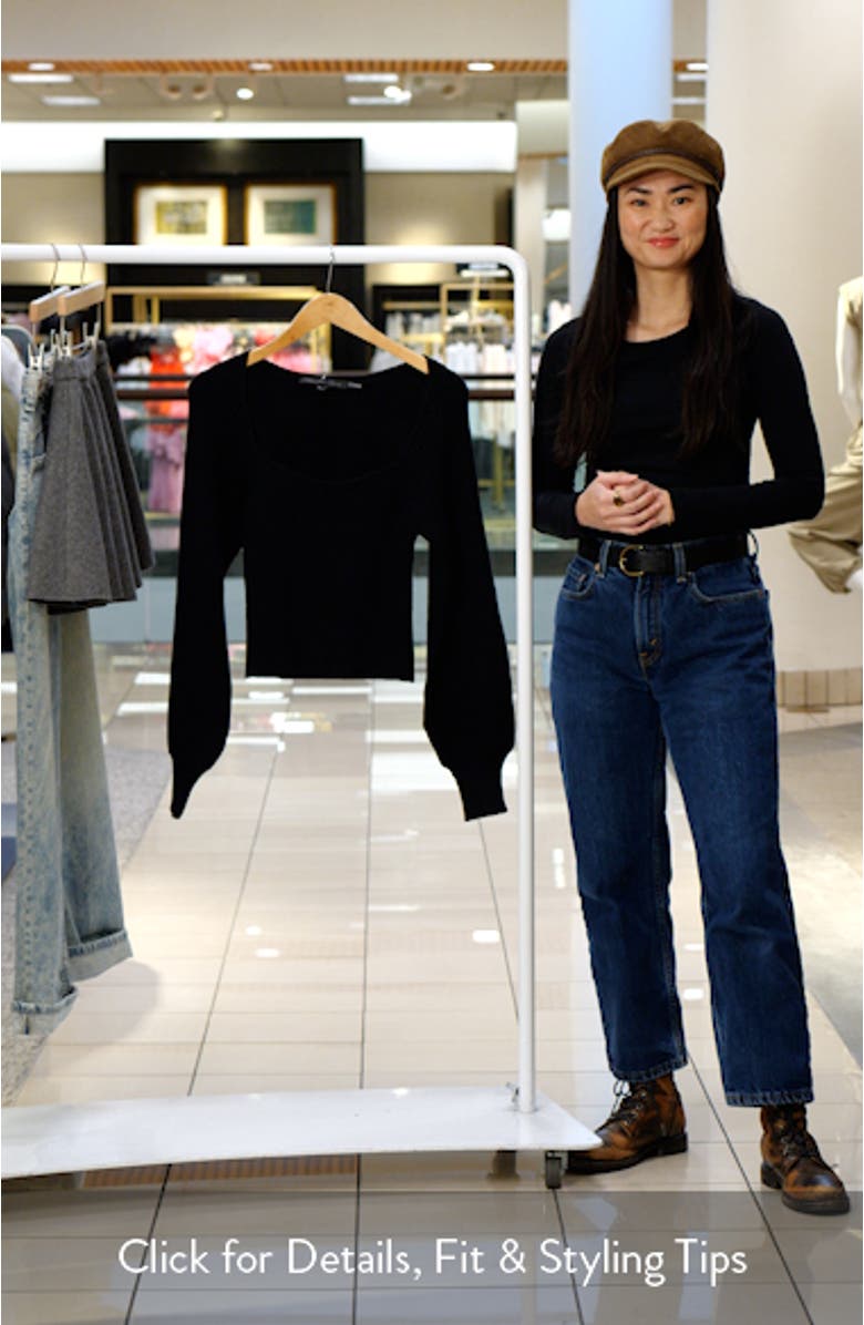 Ribbed Bishop Sleeve Top, sales video thumbnail