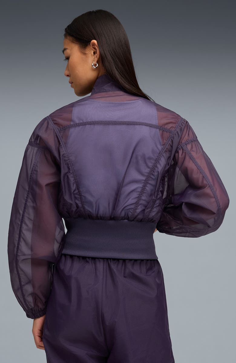 PUMA Dare To Water Repellent Sheer Woven Jacket, Alternate, color, Deep Plum