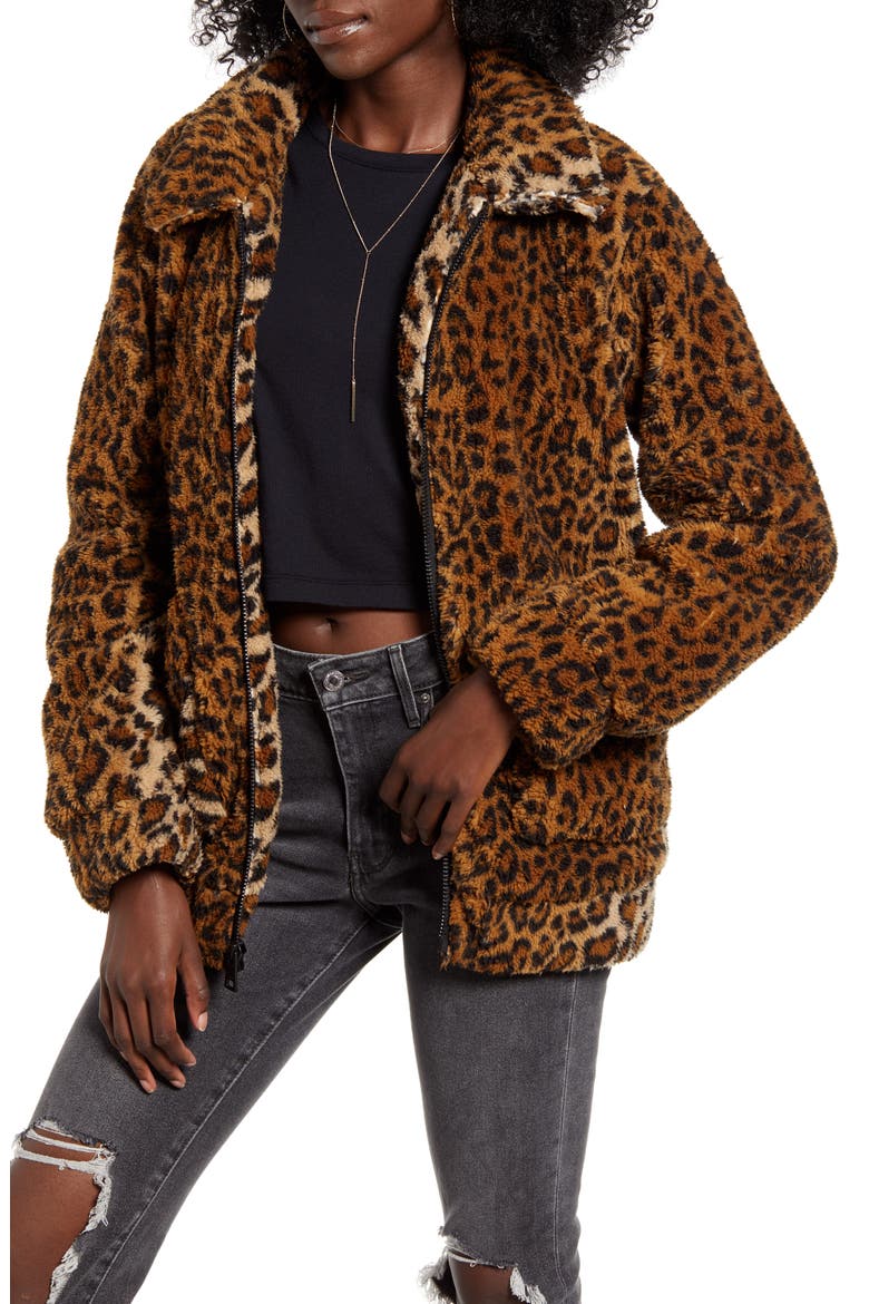 Levi's® Leopard Print Faux Fur Jacket, Main, color, LEOPARD