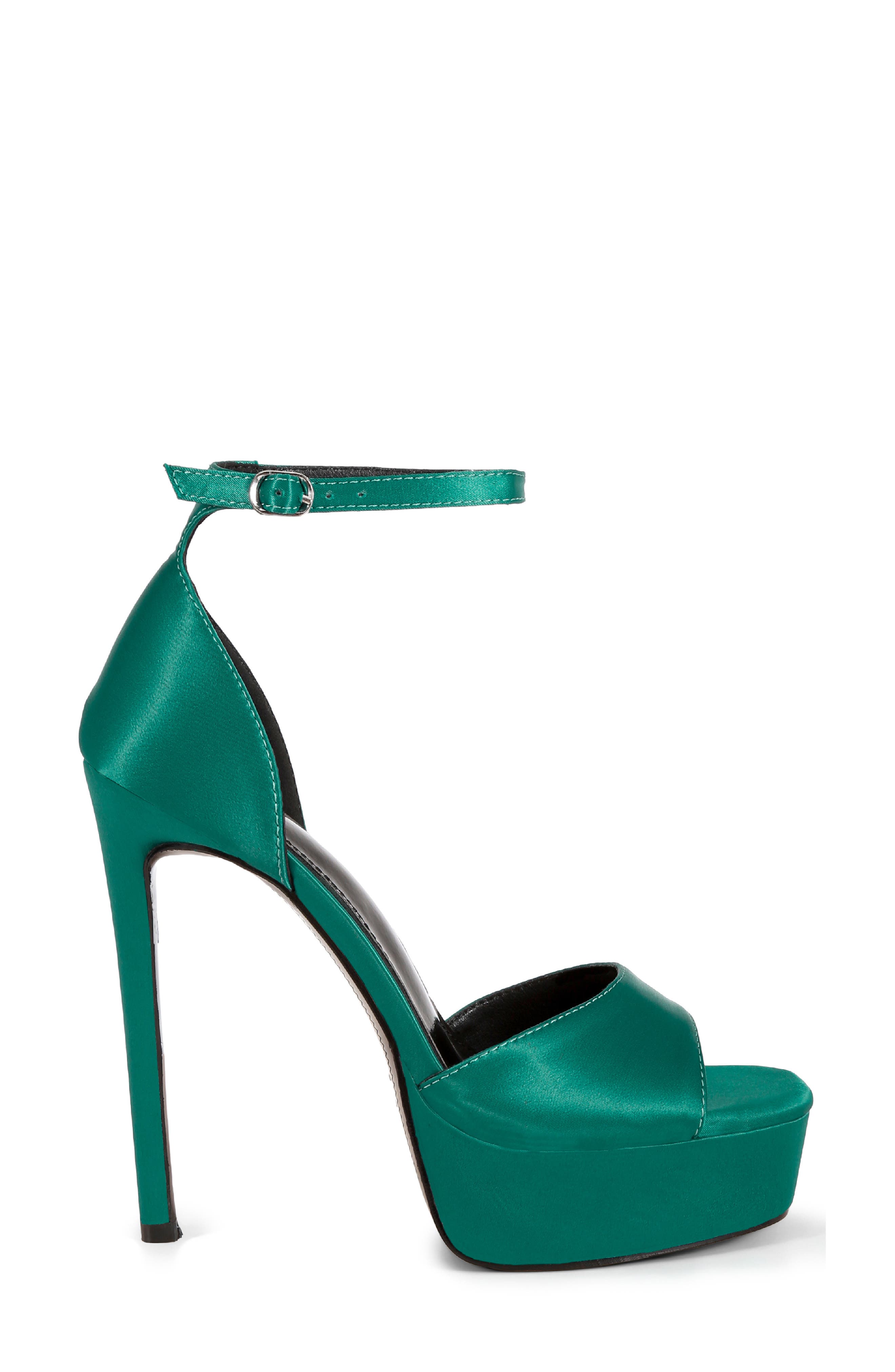 Marshis Platform Sandal, Alternate, color, GREEN SATIN