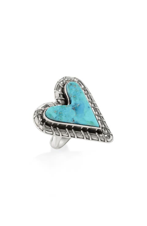 Sterling Silver Turquoise Heart Ring