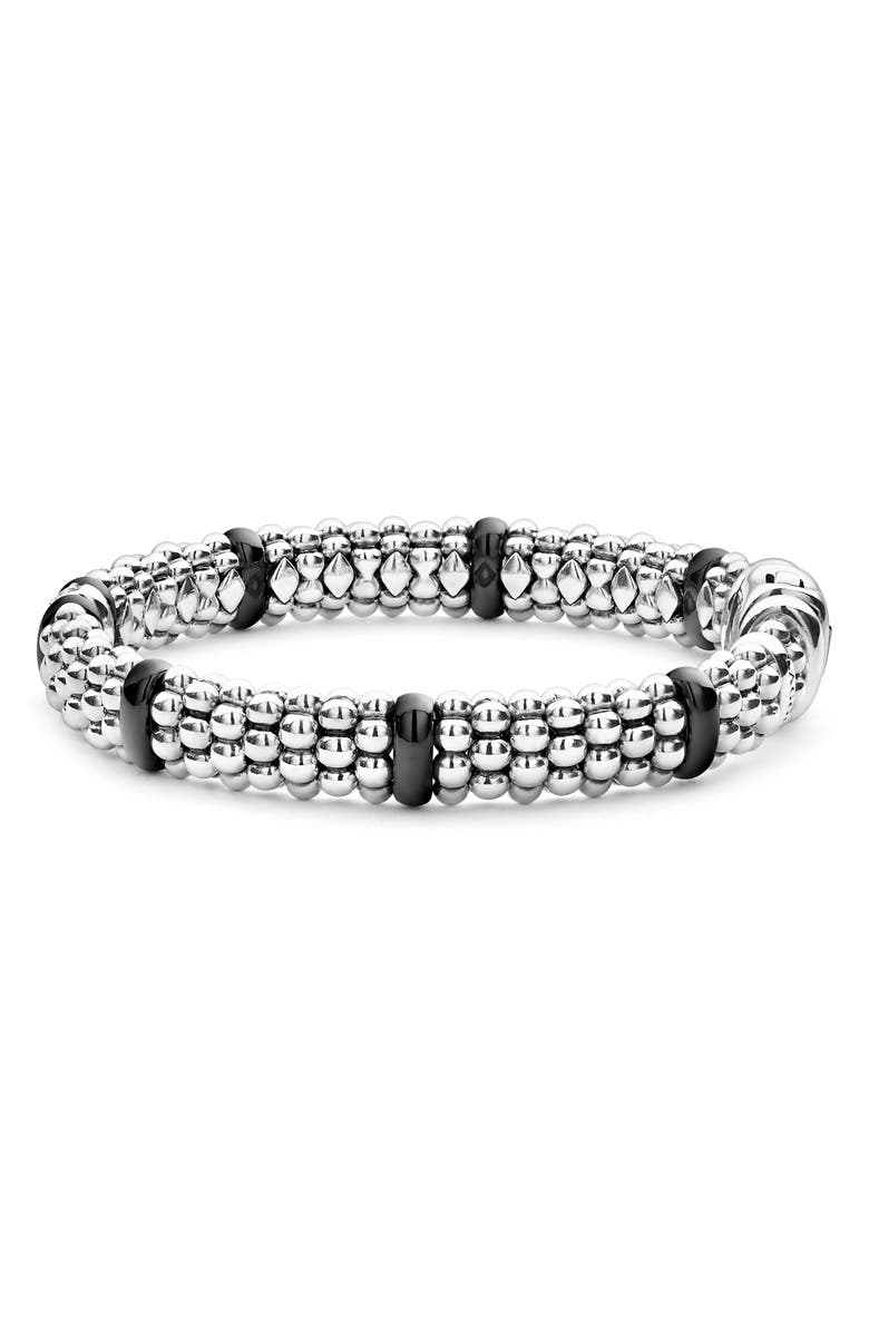 LAGOS Black Caviar Diamond One-Link Bracelet, Alternate, color, Black